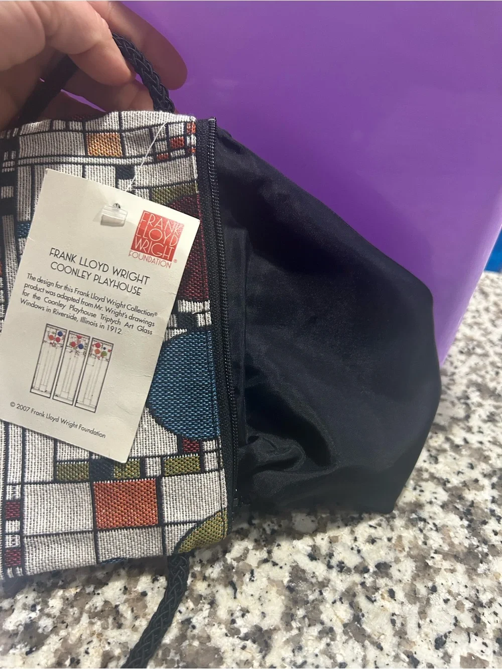 Frank Lloyd Wright Geometric Tapestry Crossbody - Coonley Playhouse - Picture 5 of 6